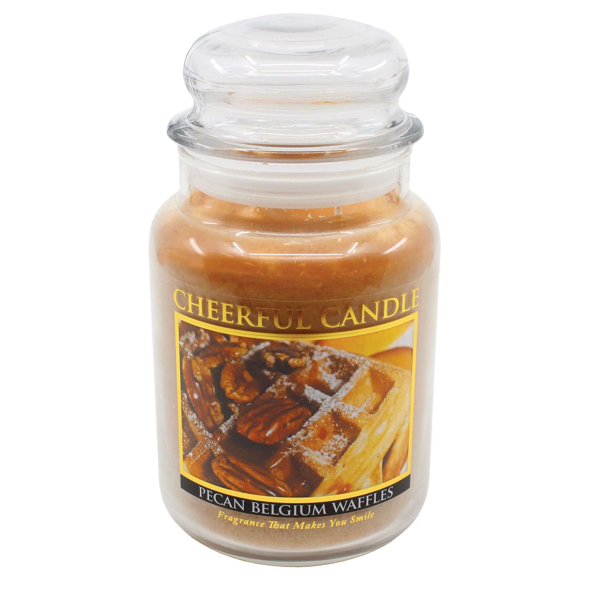 CHEERFUL CANDLE – PECAN BELGIUM WAFFLES SCENTED CANDLE 3 SIZES MADE IN USA